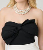 White & Black Bow Blissful Breeze Midi Dress - Unique Vintage - Womens, DRESSES, MIDI