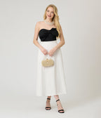 White & Black Bow Blissful Breeze Midi Dress - Unique Vintage - Womens, DRESSES, MIDI