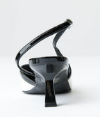 White & Black Patent Leatherette Kitten Heels - Unique Vintage - Womens, SHOES, HEELS