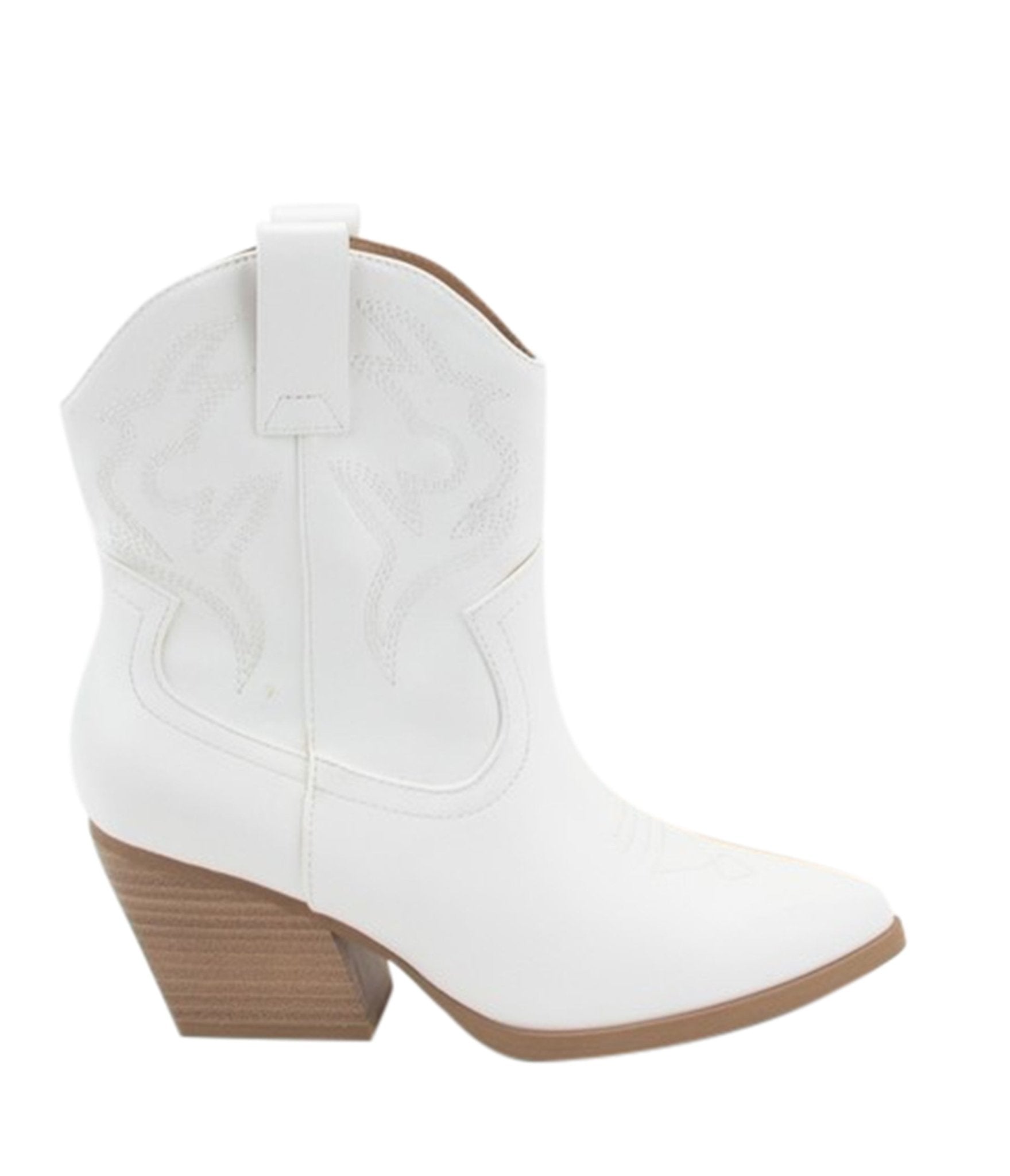 White Blazing Leather Cowboy Boot - Unique Vintage - Womens, SHOES, BOOTS