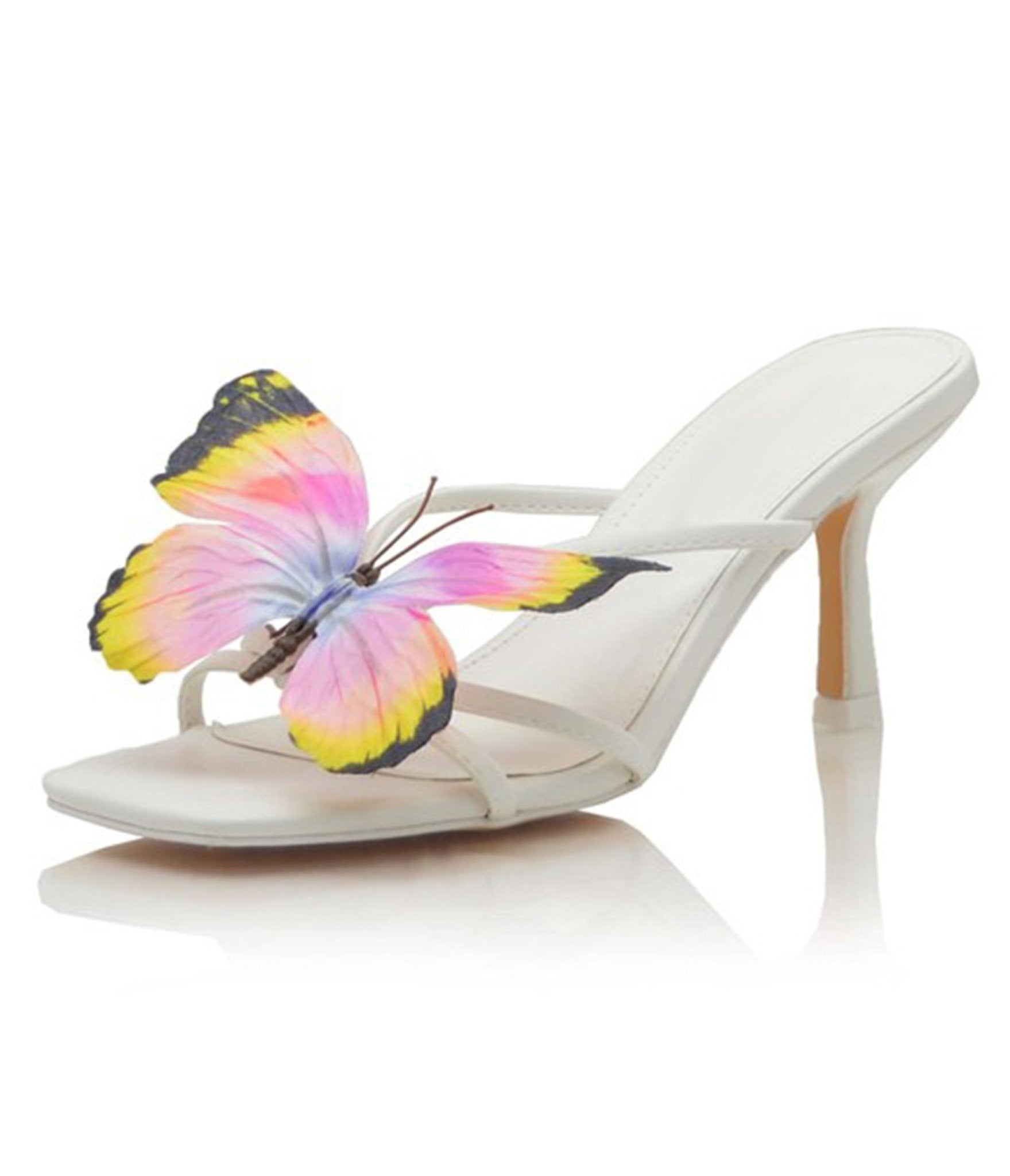 White Butterfly Sandal Heels - Unique Vintage - Womens, SHOES, HEELS