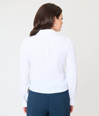 White Gingham 1940s Collared Blouse - Unique Vintage - Womens, TOPS, SHIRTS