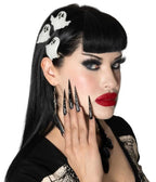 White Glow-in-the-Dark Ghost Hair Clip Trio - Unique Vintage - Hair Clips