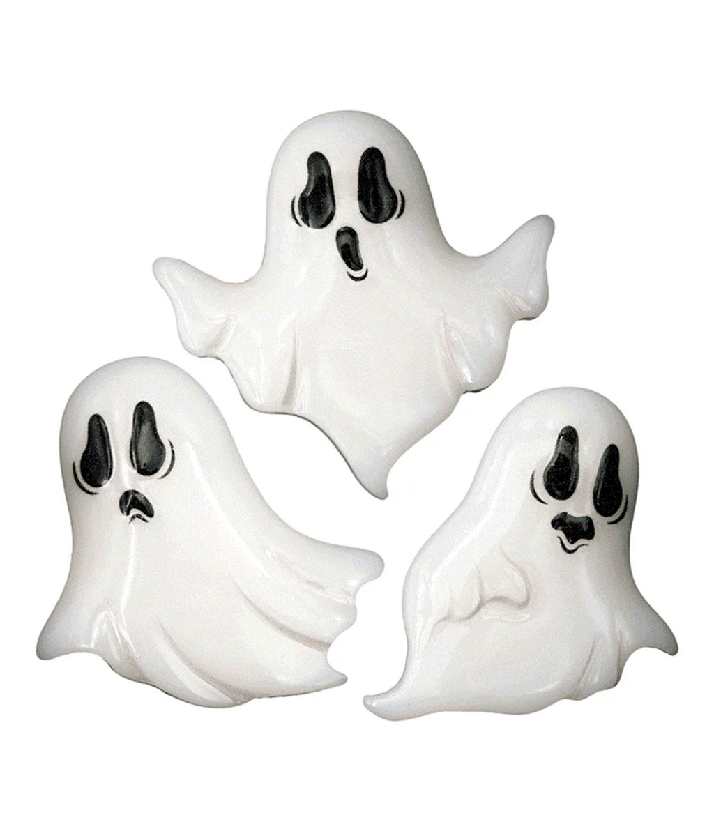 White Glow-in-the-Dark Ghost Hair Clip Trio - Unique Vintage - Hair Clips