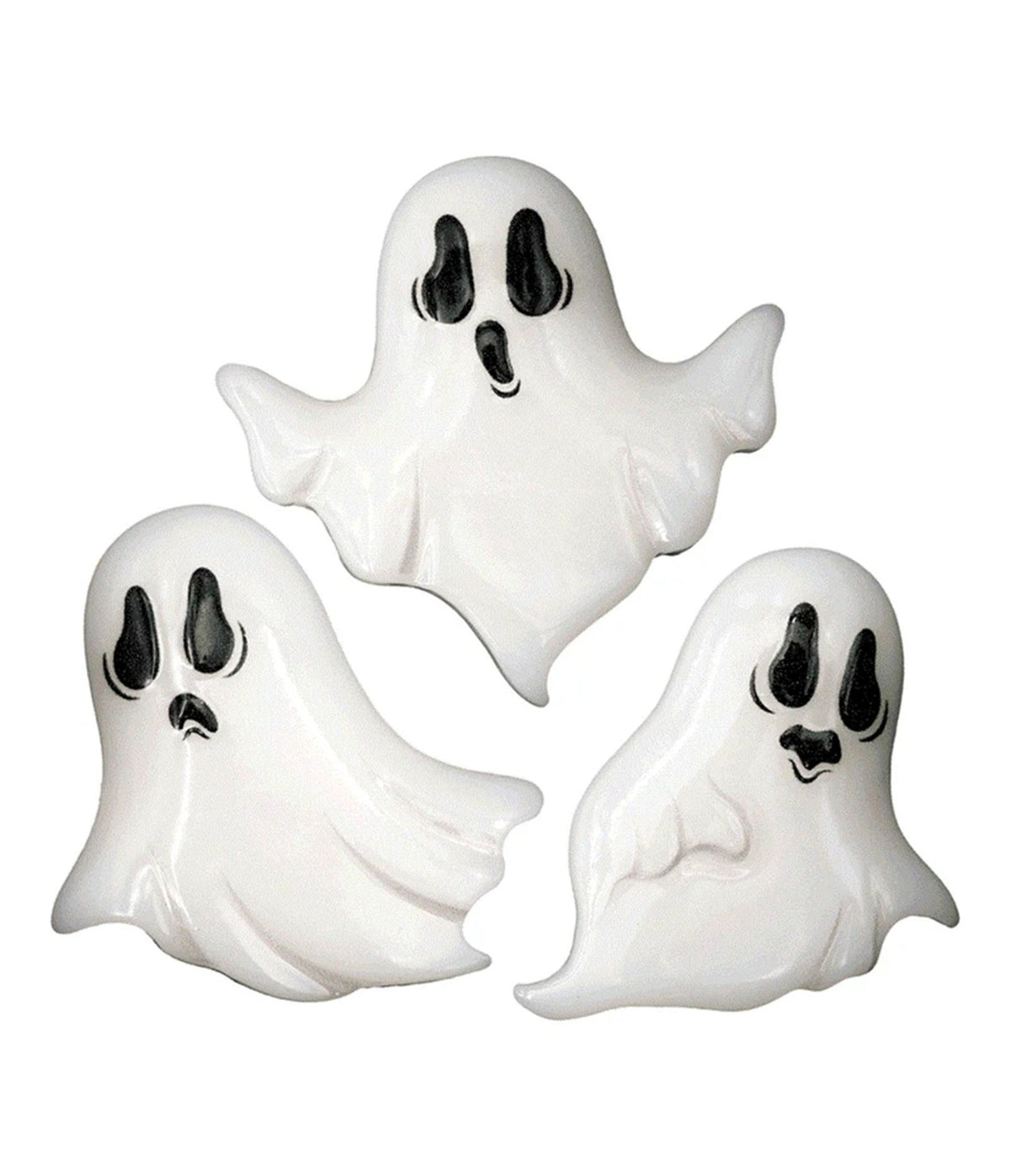 White Glow-in-the-Dark Ghost Hair Clip Trio - Unique Vintage - Hair Clips