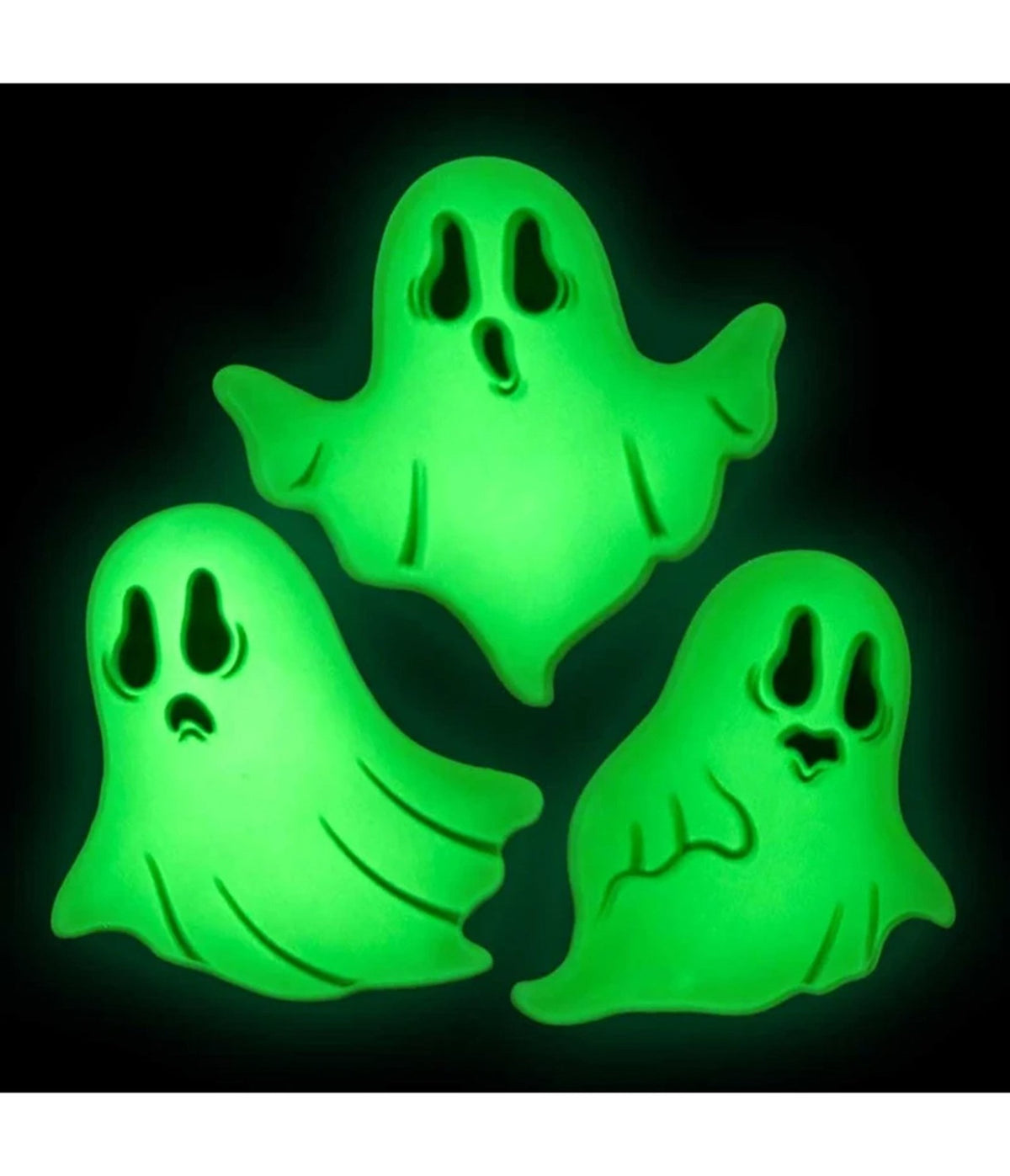 White Glow-in-the-Dark Ghost Hair Clip Trio - Unique Vintage - Hair Clips
