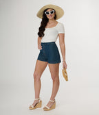 White Lace Crop Top - Unique Vintage - Womens, TOPS, SHIRTS