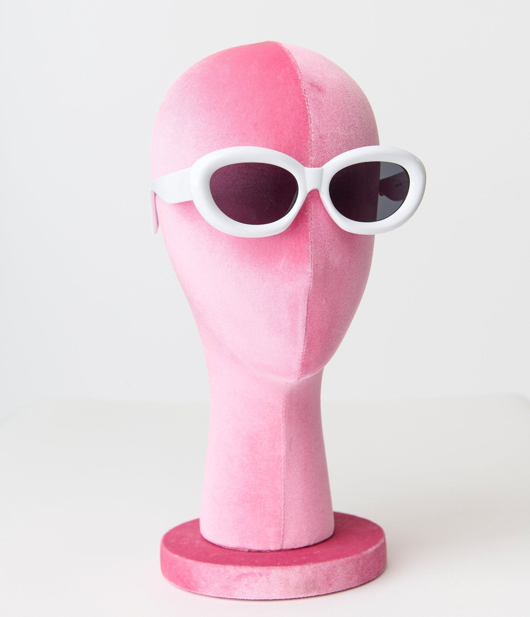 White Puffy Sunglasses - Unique Vintage - Womens, ACCESSORIES, SUNGLASSES