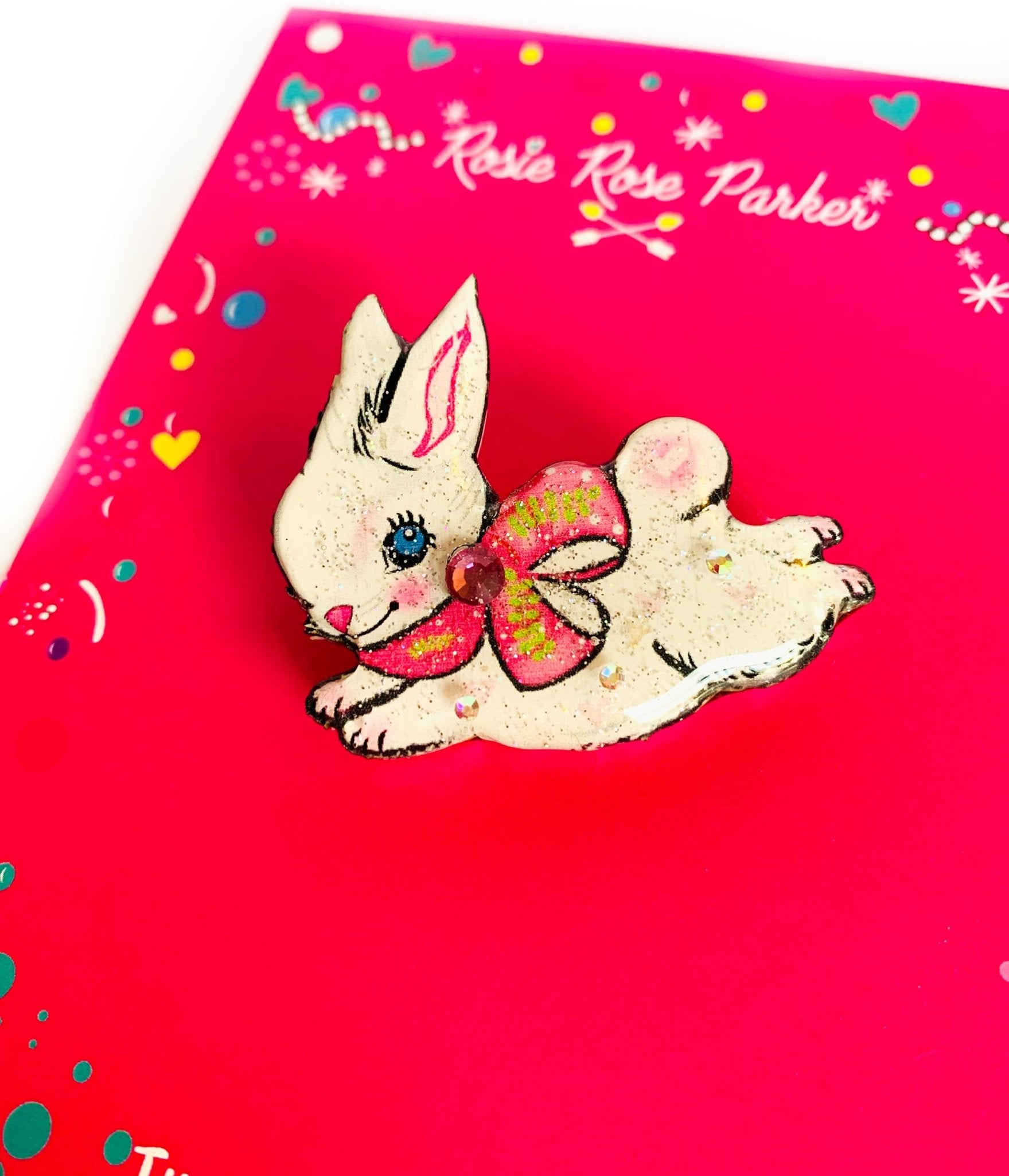 White Rabbit Brooch - Unique Vintage - Womens, ACCESSORIES, JEWELRY