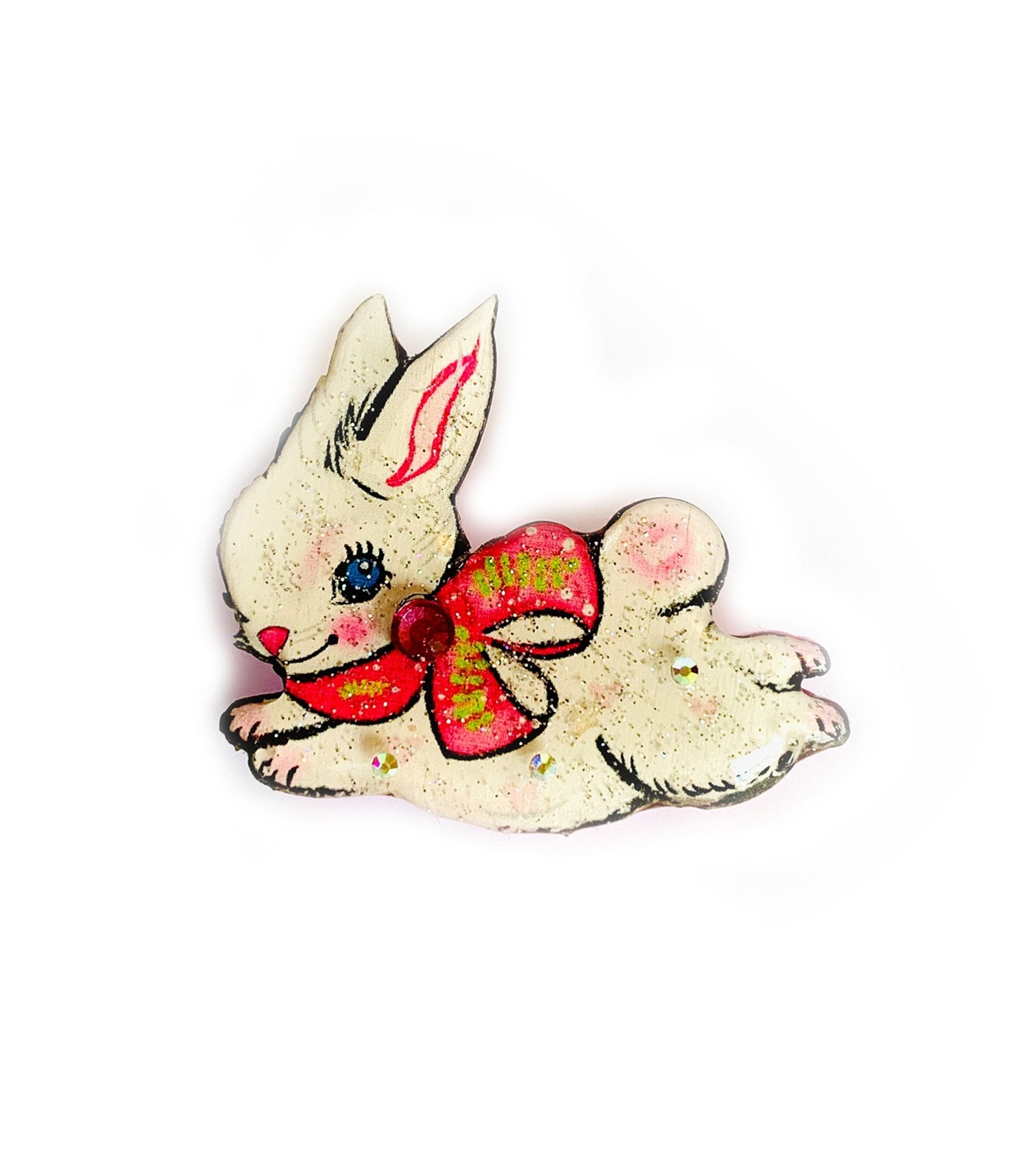 White Rabbit Brooch - Unique Vintage - Womens, ACCESSORIES, JEWELRY