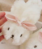 White Rabbit Cotton Slippers - Unique Vintage - Womens, SHOES, FLATS
