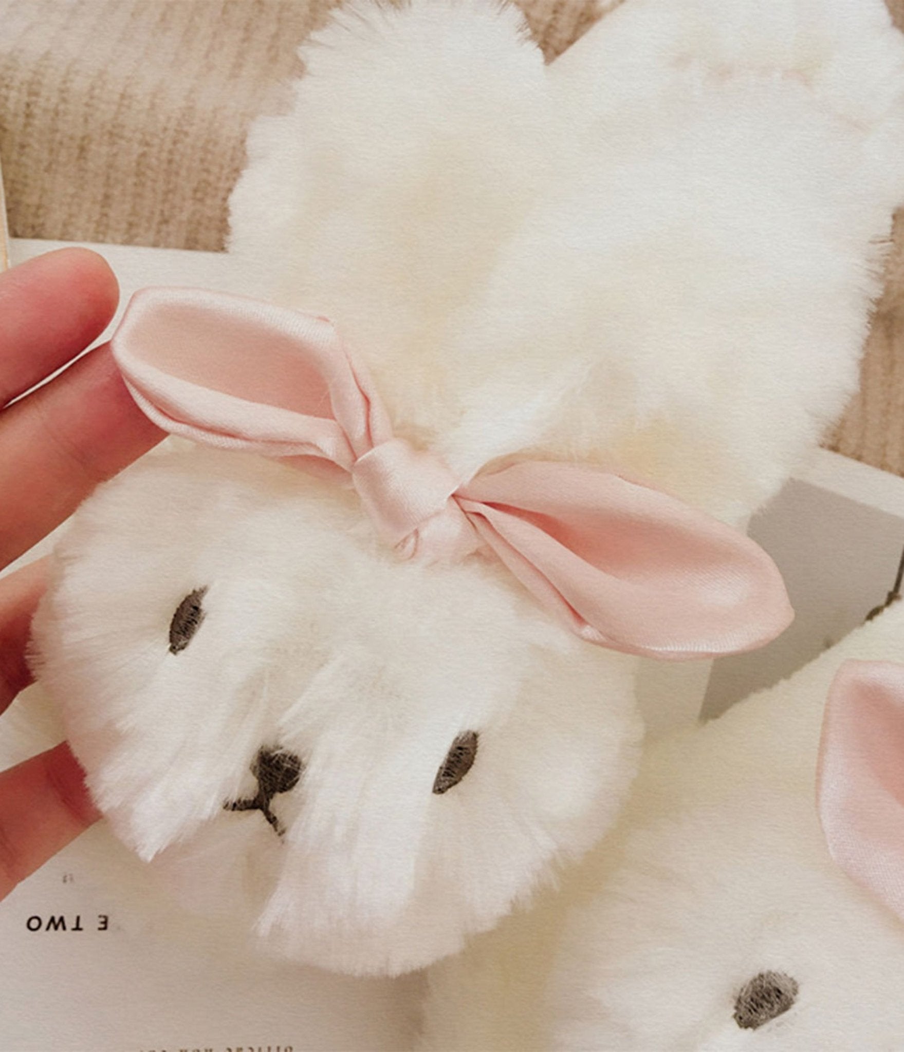 White Rabbit Cotton Slippers - Unique Vintage - Womens, SHOES, FLATS