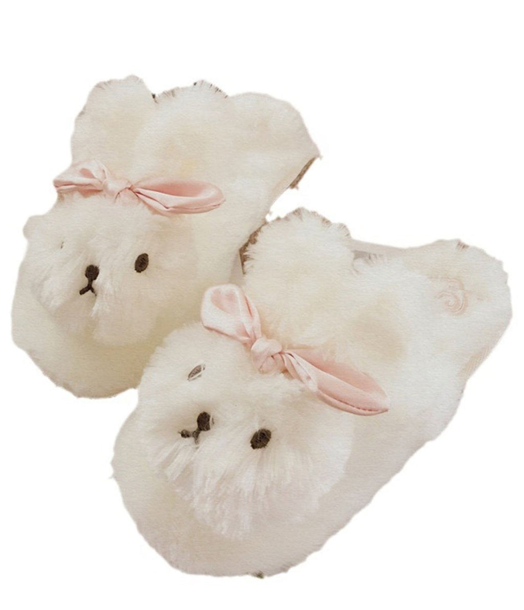 White Rabbit Cotton Slippers - Unique Vintage - Womens, SHOES, FLATS