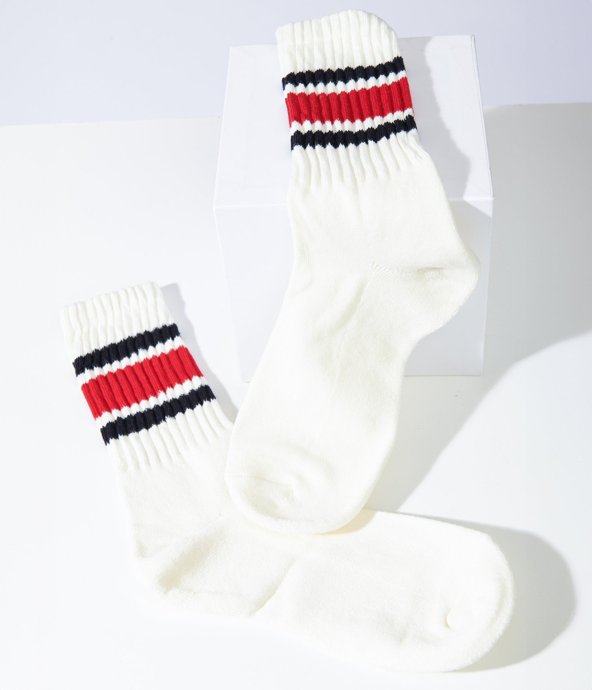 White & Red Striped Socks - Unique Vintage - Womens, ACCESSORIES, HOSIERY