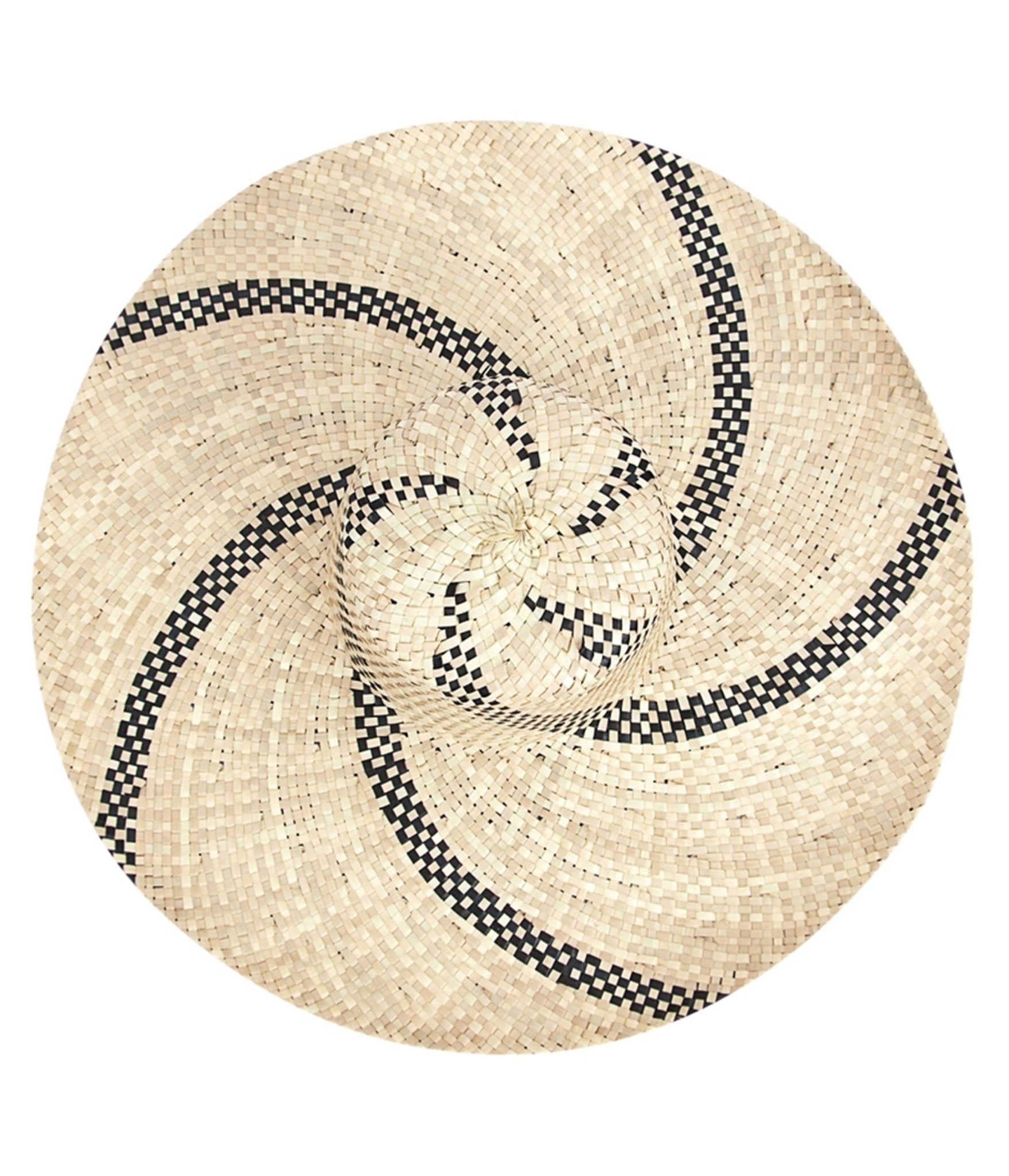 Wide Brim Spiral Straw Hat - Unique Vintage - Womens, ACCESSORIES, HATS