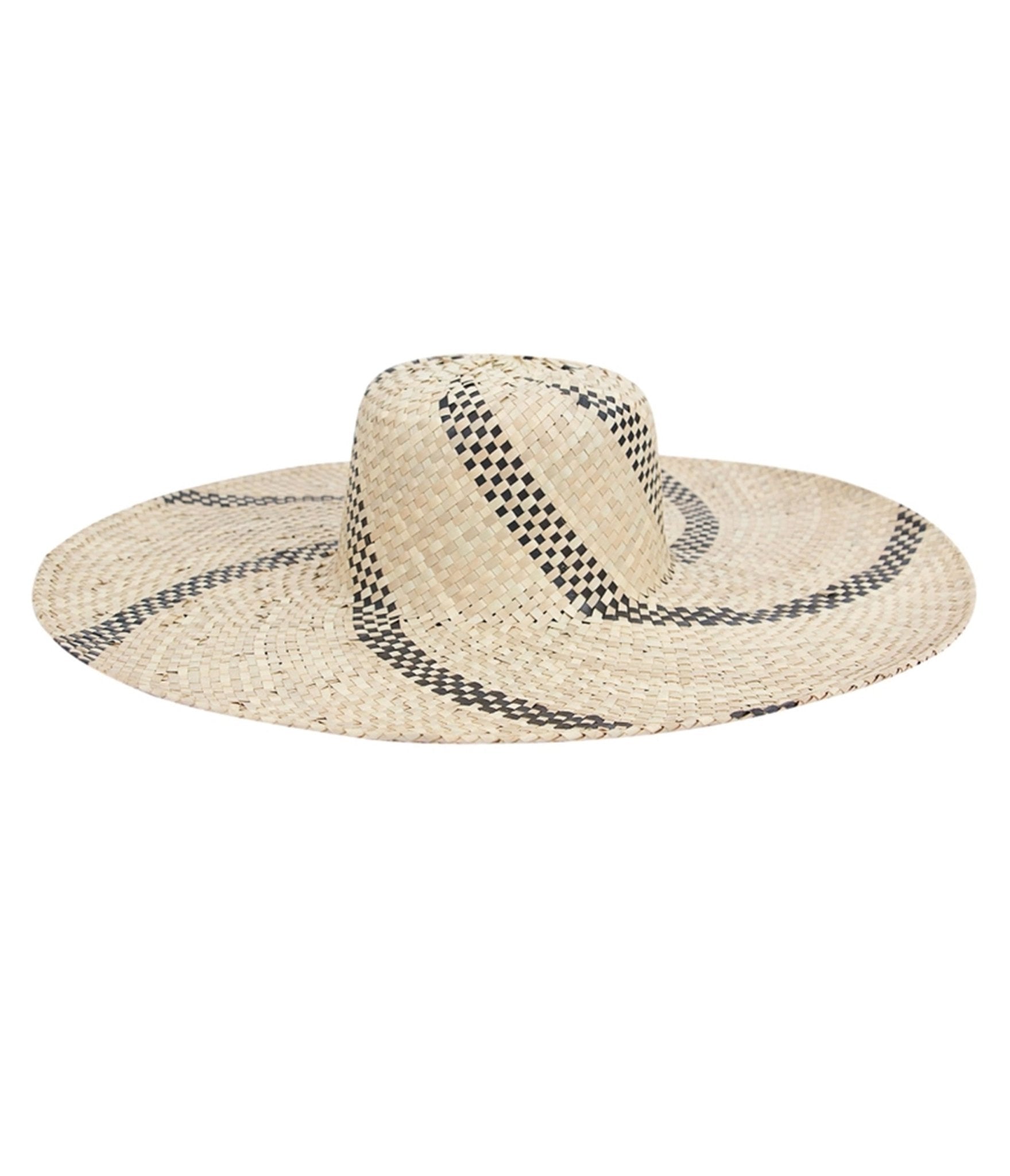 Wide Brim Spiral Straw Hat - Unique Vintage - Womens, ACCESSORIES, HATS