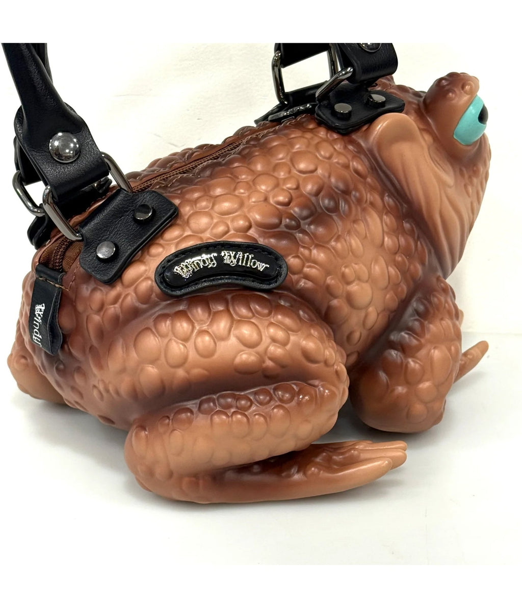 Windy Willow Glow in the Dark Tan Green Eye Toad Bag - Unique Vintage - Womens, ACCESSORIES, HANDBAGS