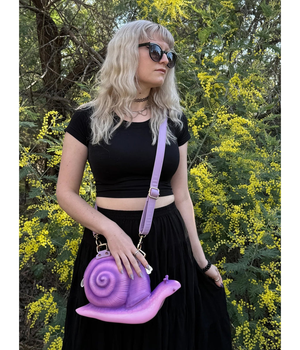 Windy Willow Purple Snail Bag - Unique Vintage - Womens, ACCESSORIES, HANDBAGS