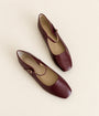 Wine Square Toe Mary Jane Flats