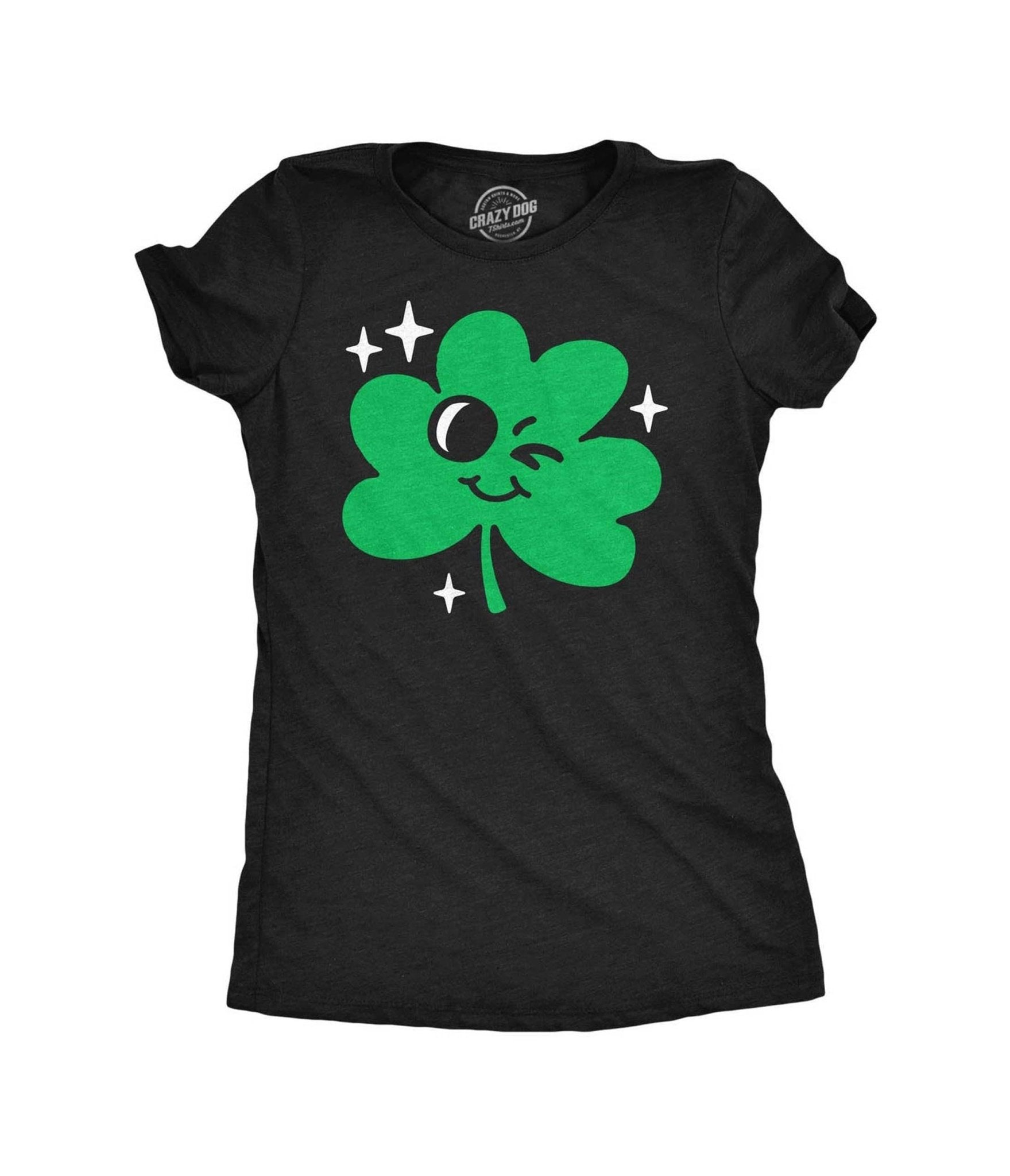Winking Clover Fitted Graphic Tee - Unique Vintage - Womens, GRAPHIC TEES, TEES