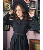 Witchwood Bags Black Agatha Witchy Dress - Unique Vintage - Womens, DRESSES, MIDI