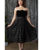 Witchwood Bags Black Bat Print Midi Skirt - Unique Vintage - Womens, BOTTOMS, SKIRTS