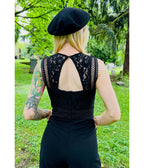 Witchwood Bags Black Branwen Romantic Goth Jumpsuit - Unique Vintage - Womens, BOTTOMS, ROMPERS AND JUMPSUITS