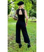 Witchwood Bags Black Branwen Romantic Goth Jumpsuit - Unique Vintage - Womens, BOTTOMS, ROMPERS AND JUMPSUITS
