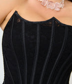 Witchwood Bags Black Lace Corset Top - Unique Vintage - Womens, TOPS, TOPS