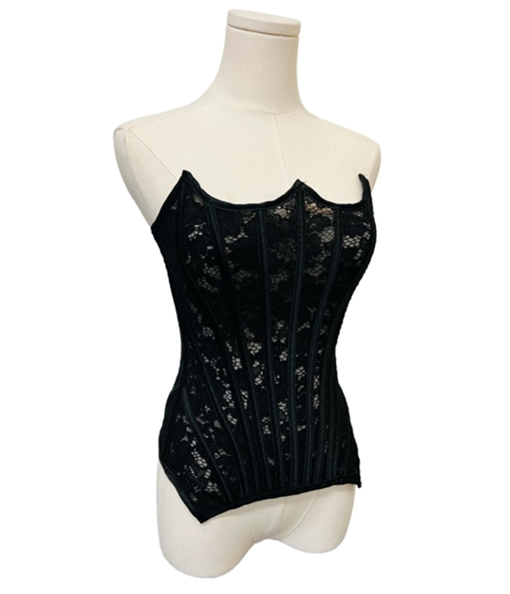 Witchwood Bags Black Lace Corset Top - Unique Vintage - Womens, TOPS, TOPS