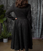 Witchwood Bags Black Lace Long Sleeve June Midi Dress - Unique Vintage - Womens, DRESSES, MIDI