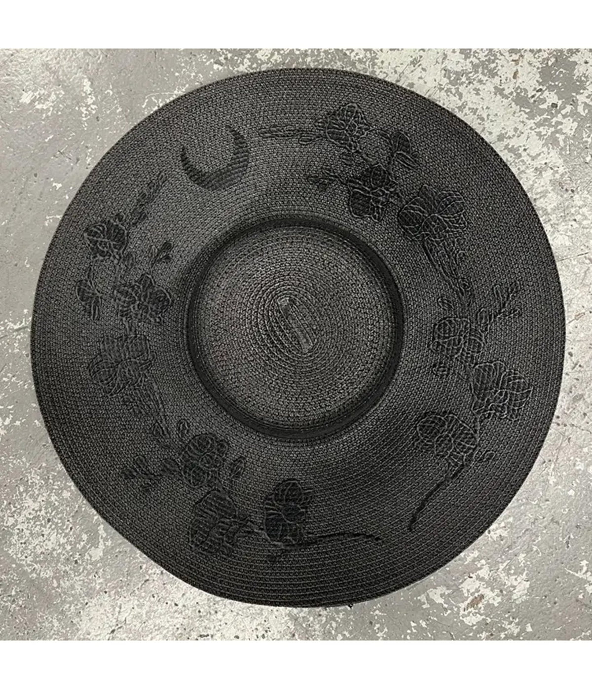 Witchwood Bags Black Orchid Embroidered Sun Hat - Unique Vintage - Sun Hats