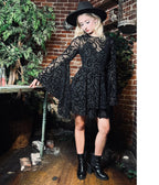 Witchwood Bags Black Velvet Snake Mini Dress - Unique Vintage - Womens, DRESSES, MIDI