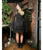 Witchwood Bags Black Velvet Snake Mini Dress - Unique Vintage - Womens, DRESSES, MIDI
