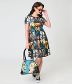 Witchwood Bags Cryptid Print Dress - Unique Vintage - Womens, DRESSES, A-LINE
