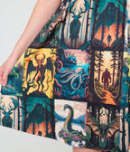 Witchwood Bags Cryptid Print Dress - Unique Vintage - Womens, DRESSES, A-LINE