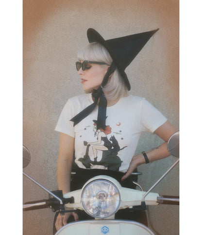 Witchy A - Go - Go Fitted Graphic Tee - Unique Vintage - Womens, TOPS, TEES