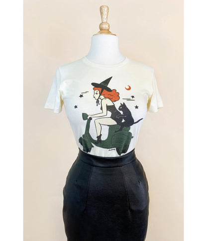Witchy A - Go - Go Fitted Graphic Tee - Unique Vintage - Womens, TOPS, TEES