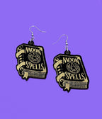 Witchy Spell Book Wooden Earrings - Unique Vintage - Womens, ACCESSORIES, JEWELRY