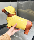 Yellow Leatherette Raincoat Puppy Crossbody Bag - Unique Vintage - Womens, ACCESSORIES, HANDBAGS