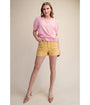 Yellow Scallop Pocket Shorts