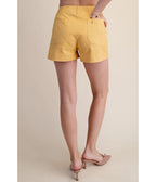 Yellow Scallop Pocket Shorts - Unique Vintage - Womens, BOTTOMS, SHORTS