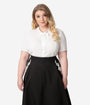 Unique Vintage Plus Size 1940s White Elsie Blouse