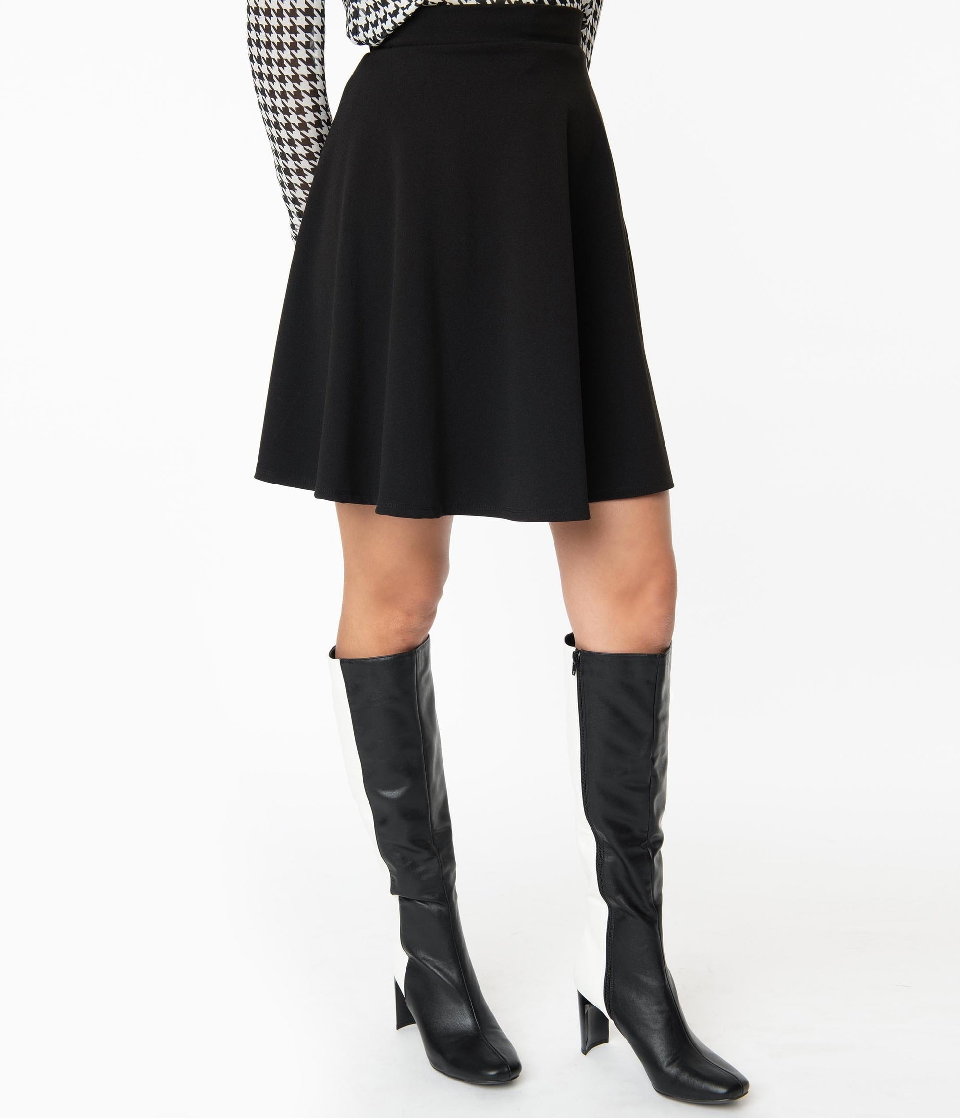 1960s Smak Parlour Black Sweet Talk Flare Skirt