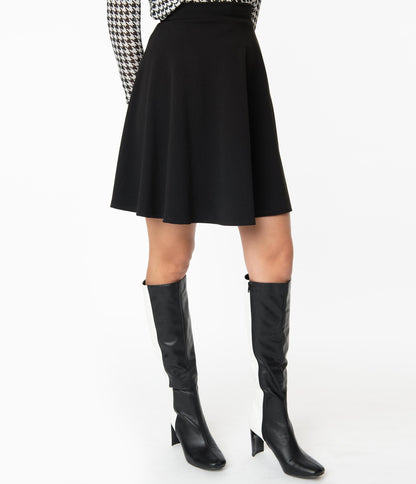 1960s Smak Parlour Black Sweet Talk Flare Skirt