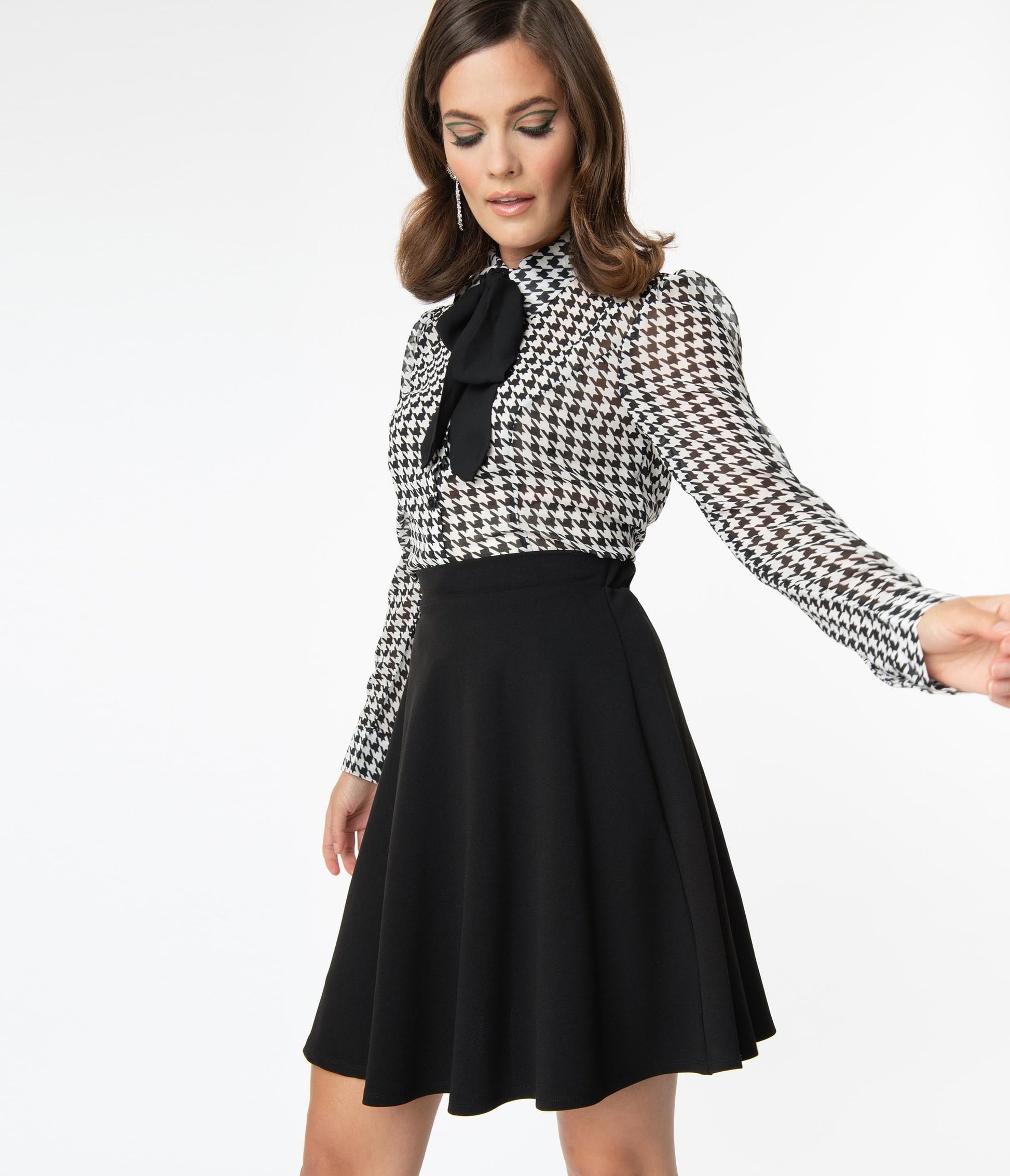 1960s Smak Parlour Black Sweet Talk Flare Skirt