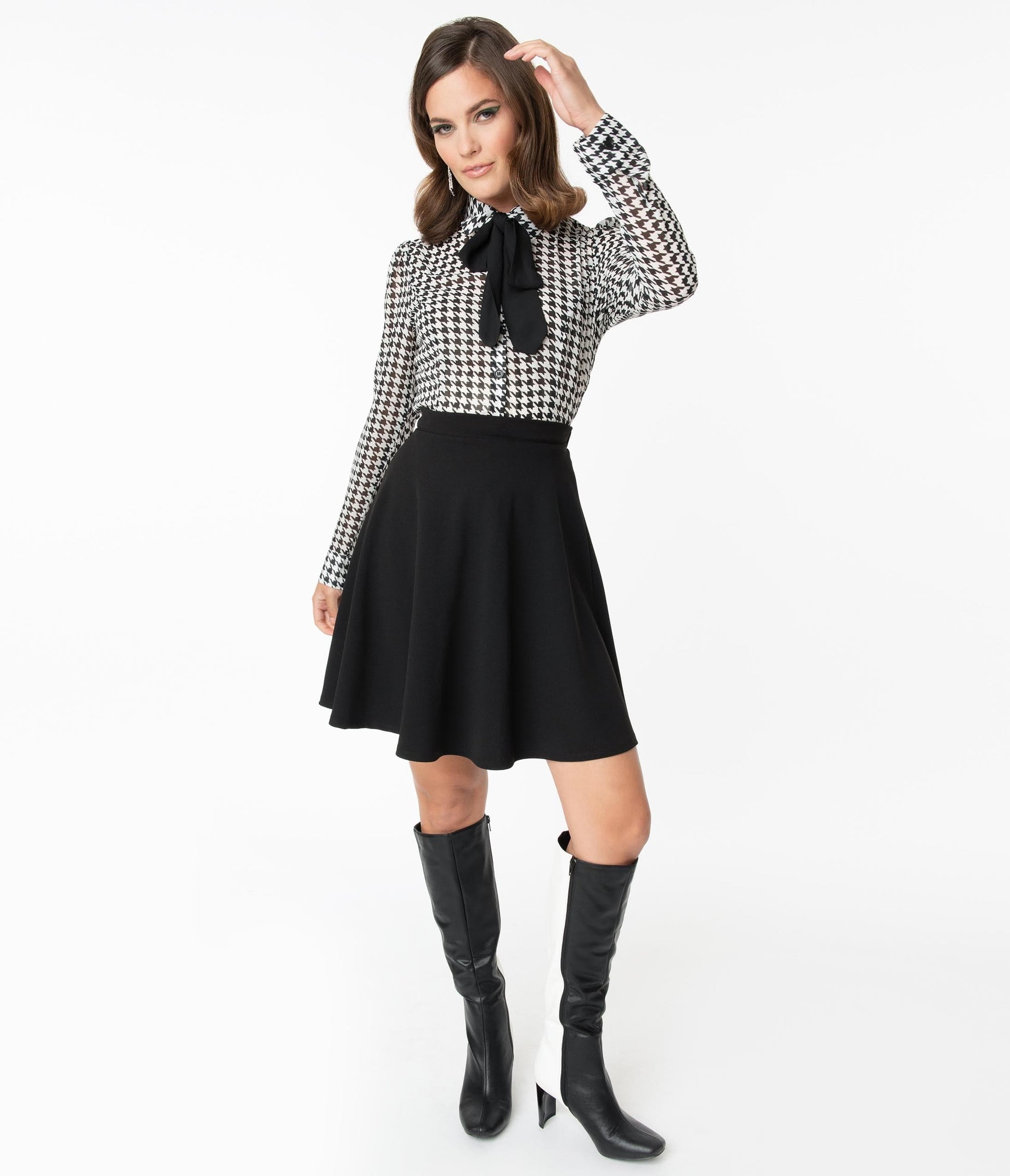 1960s Smak Parlour Black Sweet Talk Flare Skirt