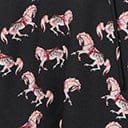 Smak Parlour Black Carousel Pony Print Pretty Woke Faux Wrap Flare Dress