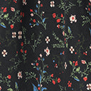 Unique Vintage Black & Multi Floral Print Rye Swing Skirt