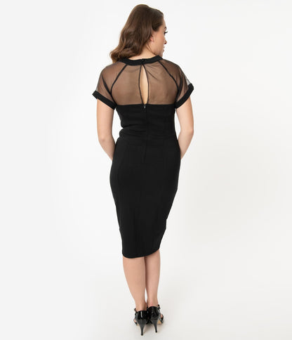 Unique Vintage 1960s Black Beaulieu Pencil Dress